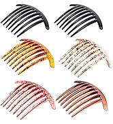 Uonlytech 6pcs French Hair Side Combs, 7 Teeth Twist Combs Resin Large Interlocking Combs Hair Cl...
