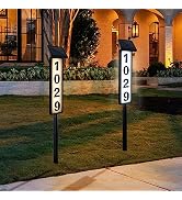 Solar Address Sign,Solar House Numbers for Outside, Lighted Address Plaque Outdoor Waterproof, Il...