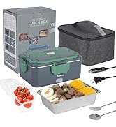 PHIWILLS 100W Electric Lunch Box with 1.8L Container, 12V/24V/110V Heated Lunchbox for Car/Truck/...