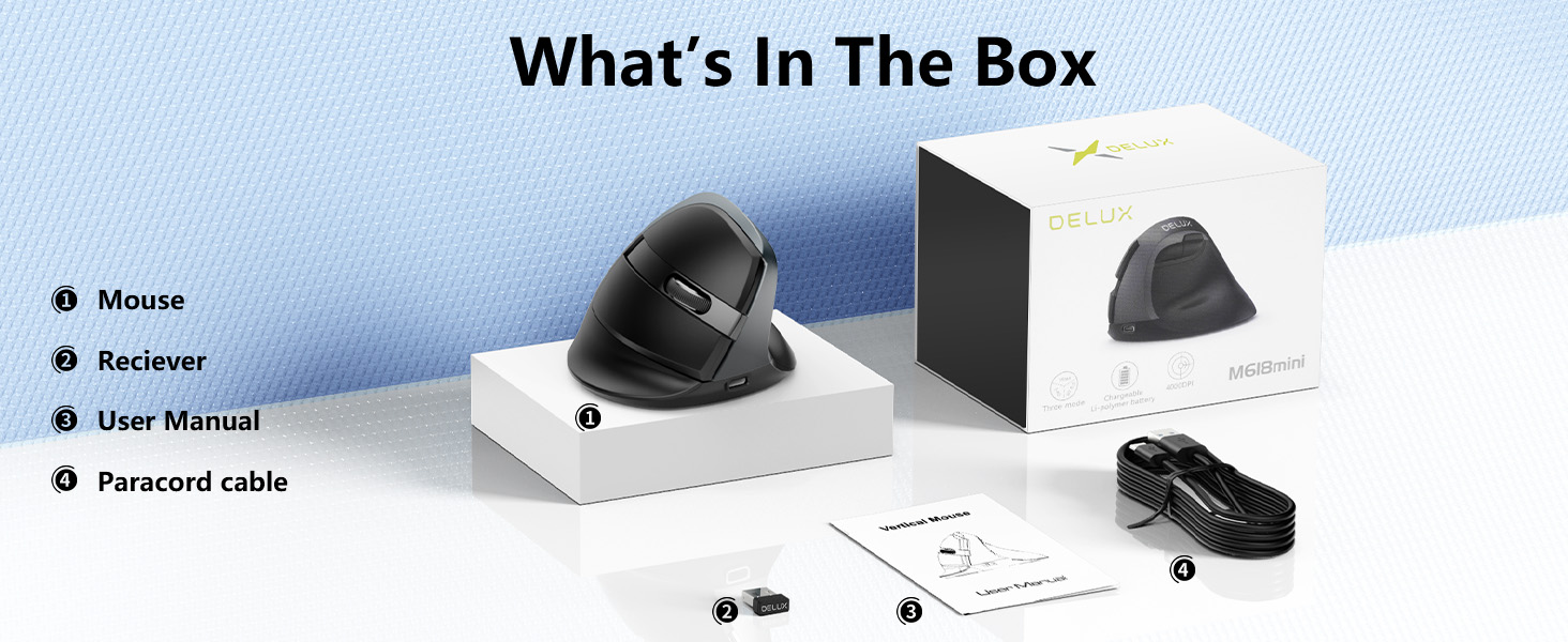DELUX Wireless Ergonomic Mouse
