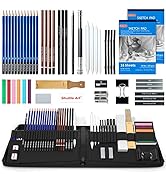 Drawing Kit, Shuttle Art 52 Pack Drawing Pencils Set, Professional Drawing Art Kit with Sketch Pe...