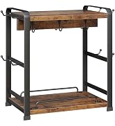 OROPY Wooden Coffee Bar Organizer with 14 Mug Hooks, 2 Tier Countertop Coffee Mug Holder Stand fo...