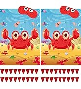 ASTARON 2 Sets Pin The Mouth on The Crab Game Ocean Themed Birthday Party Supplies Decorations fo...
