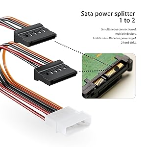 Sata power splitter 1 to 2