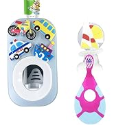 Automatic Toothpaste Dispenser & Toothpaste Holders 2 Piece in a Set, is Wall Mounted for Bathroo...
