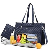 Bagstellar Lunch Tote Bag for Women, 15.6 Inch Laptop Work Bag with Insulated Lunch Box Compartme...