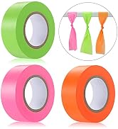 3 Pack Flagging Tape,Non-Adhesive Marking Tape Surveyors Tape Neon Marking Tape Non-Adhesive Tape...