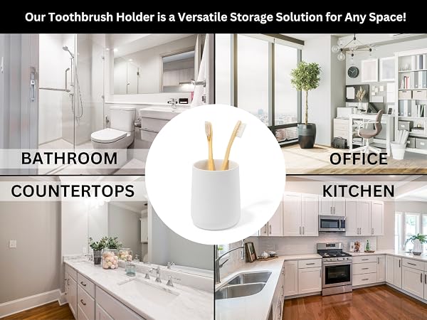 round toothbrush holder white