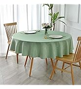 maxmill Jacquard Round Table Cloth Damask Design Waterproof Antiwrinkle Heavy Weight Soft Tablecl...