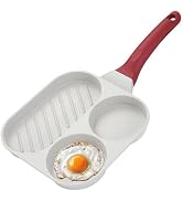 JUSTUP Nonstick Egg Frying Pan, 3-In-1 Medical Stone Pancake Frying Pan, Breakfast Fried Egg Stea...