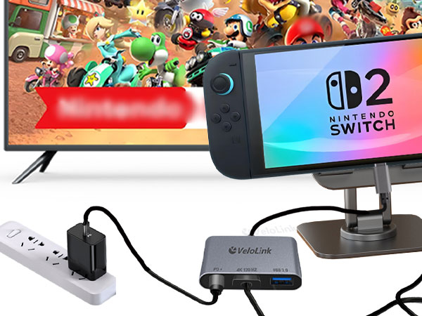 Switch 2 Dock Portable TV Dock Station for NINTENDO Switch