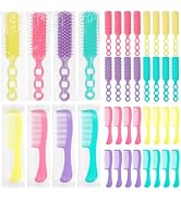 Hair Brush and Combs Bulk Individually Wrapped for Homeless,Disposable Hair Combs Bulk Hair Brush...