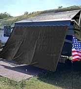Dulepax RV Awning Shade Screen 8'X9'3'' Black Mesh RV Awning Screen Improves Shadow and Privacy,U...