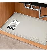 Aisslro Under Sink Mat 22" X 19", Waterproof Silicone Under Sink Mats for Kitchen, Anti-Leak Shel...