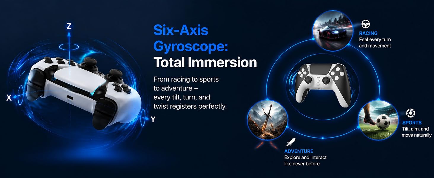 HIGH-SENSITIVITY 6-AXIS FOR PS4 CONTROLLER
