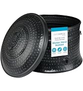 BIRDROCK HOME Water Hose Holder Pot with Lid - 200ft Garden Hose Storage - Alloy Outdoor Pot - He...