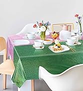 Pink and Green Iridescent Plastic Tablecloth Disposable rectangle table cover Holographic foil cloth