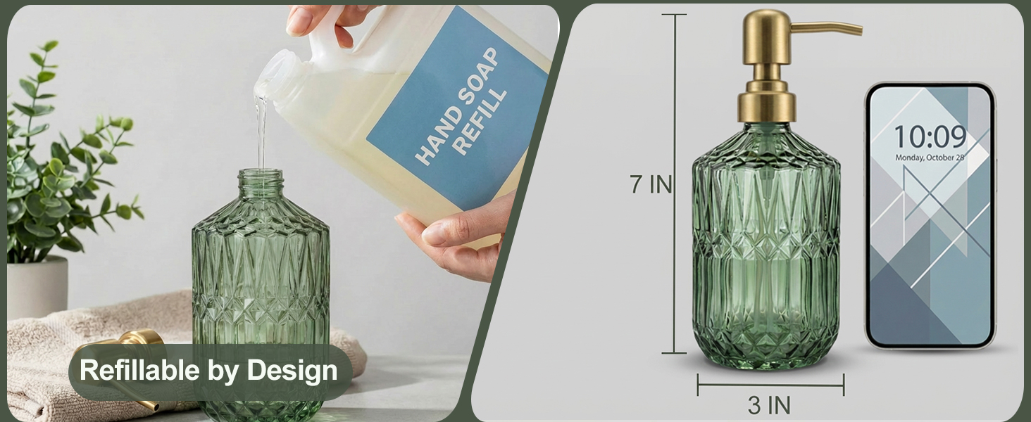 green soap dispenser