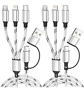Multi Charging Cable, 6 in 1 Charging Cables for Multiple Devices,2PK 5FT | Universal Phone Charg...