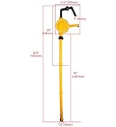 Amarine Made Barrel Pump Plastic Polypropylene Hand Rotary Transfer Drum Pump 300cc(300ml), 70 ti...