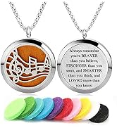 Aromatherapy Essential Oil Diffuser Necklace 316L Stainless Steel Locket Pendant with 24 Inch Cha...
