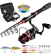 Ghosthorn Fishing Rod and Reel Combo Collapsible Fishing Pole Telescopic Fishing Rod Combo Travel...