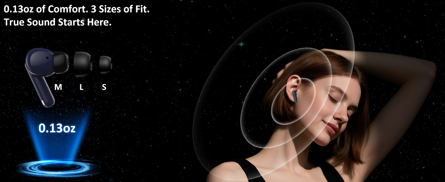 Wireless Earbuds Bluetooth 5.4, 6 Mic ENC Noise Cancelling Clear Call, in Ear Buds