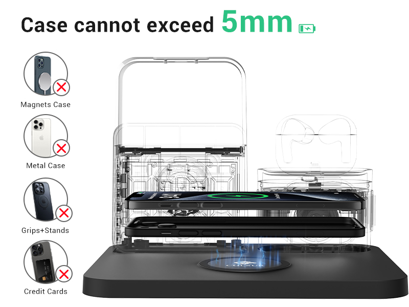 7 in 1 Charging Station for iPhone, Wireless Charging Station