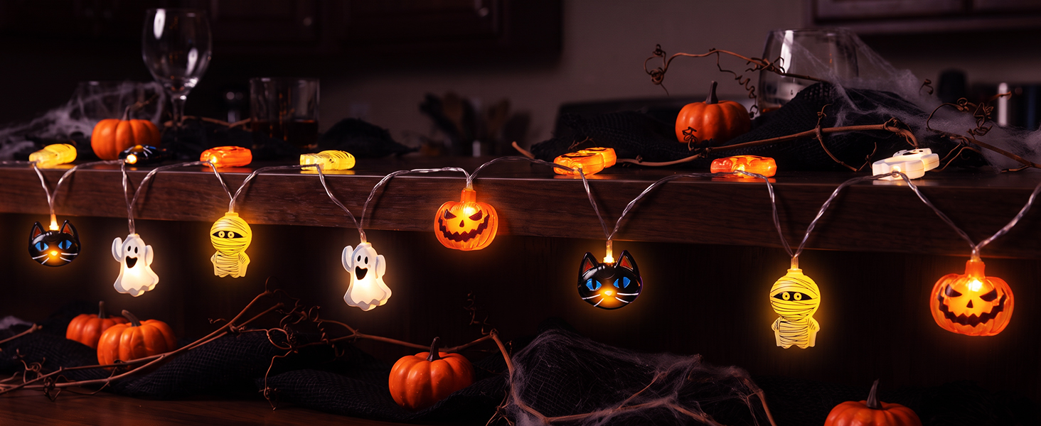 Halloween string lights for indoor party table decorations