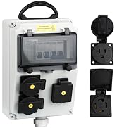 Electrical Outlet Box, Breaker Electrical Box, with IP44 NEMA L14-30 & NEMA 5-20 Power Outlet Box...