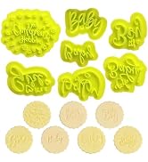 KALAIEN 7 Pcs Baby Shower Cookie Cutters,3d Baby Shower Embosser Stamp Cookie Stamps for Party De...