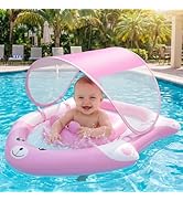 ZOOMSNAIL Baby Pool Float, Double Air Chambers Anti-Rollover Toddler Swimming Floats with UPF 50+...