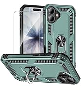 HNHYGETE for iPhone 17 Case with Screen Protector: 360°Grade Rotatable Kickstand (Non-Slip) Milit...