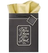 Christian Art Gifts Large Portrait Inspirational Scripture Gift Bag, Tag & Wrapping Tissue Paper ...