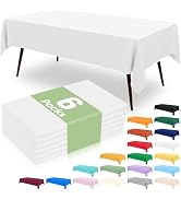 misaya 6 Packs Disposable Plastic Table Cloth, 54 x 108 Inch Waterproof Rectangle Tablecloth, Lea...