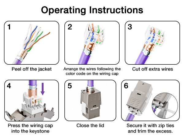 vce rj45 keystone jacks