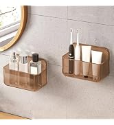CGBE 2 Packs Cabinet Door Organizer, Acrylic Adhesive Shelf Wall Mounted Storage, Self Adhesive S...