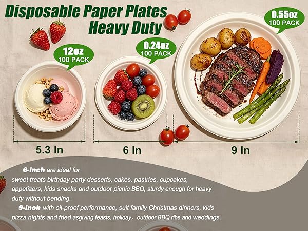 Disposable Paper Plates Heavy Duty Perfect for Every Need