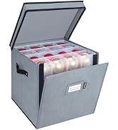 BALEINE Christmas Ornament Storage Box with Dividers, Premium Holiday Ornaments Storage Container...