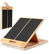StrongTek 13” Wide Portable Wooden Slant Board, 5-Level Incline (15°-35°), Lower Grip Handle, Beg...