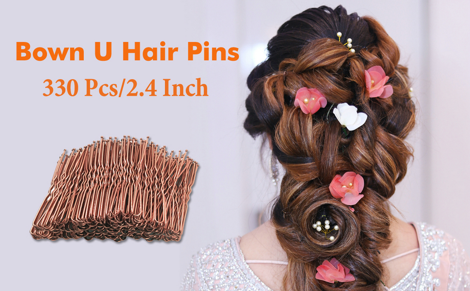 hair pins brown