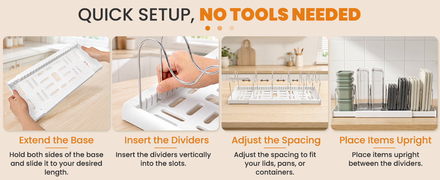pan organizers inside cabinet