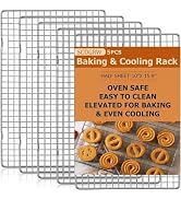 SCDGRW Cooling Rack Set of 5, Heavy Duty Stainless Steel Wire Rack for Baking, Fits Half Sheet Pa...