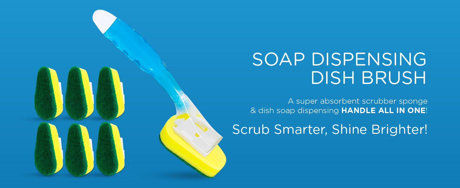 xoxo dish brush rag dishwand scotch liquid soap dispensing daddy head sink dispenser brillo sos
