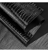 HYVAKUPPA Faux Alligator Fabric by The Yard 55" W Crocodile Texture Vinyl Fake Leather Fabric Rol...
