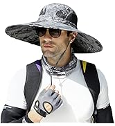 6" Wide Brim Sun Protection Hat Outdoor Unisex Bucket Hats for Hiking Beach Fishing Safari Garden...