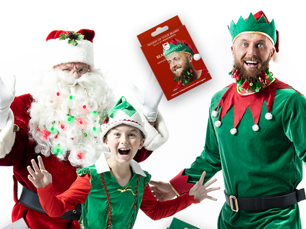 holiday Christmas beards earrings hair ornament lights decoration parties