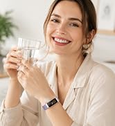 Woman wearing a fitness tracker during her daily routine