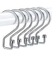 Goowin Shower Curtain Hooks, 12 Pcs S Shape Shower Curtain Rings, Rustproof Black Shower Curtain ...