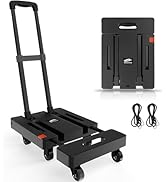 SOLEJAZZ Folding Hand Truck Portable Dolly for Moving, 500LB Luggage Cart Dolly with 6 Wheels & 2...